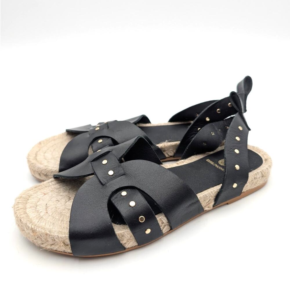 Bruno Magli Perla Ankle Strap Espadrille Sandals Women's Black Size US7 EU37.5